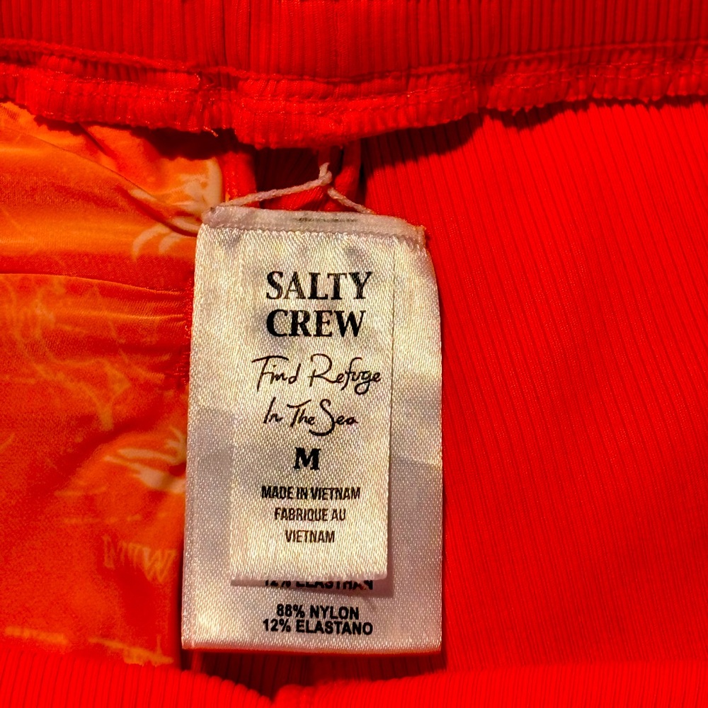 Salty Crew Athletic Shorts Red and Orange Performance
